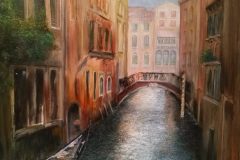 Canal venitien  - 2019 -  10 F    55*46 - Huile sur toile