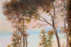 Lever de soleil sur le lac - 2006 - Huile sur toile -  41*27 - 6P