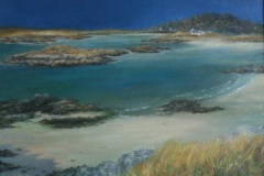 Plage de sable blanc	en Ecosse  - 2010 - Huile sur toile  - 4F	33*24